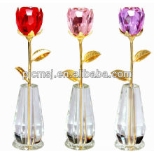 Elegant Pretty Crystal Rose Flower for Valentine's Day Souvenirs